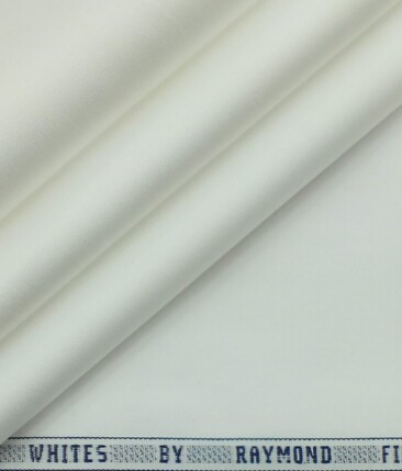 Raymond Pure White Superfine 100% Pima Cotton Solid Shirt Fabric (1.70 M)
