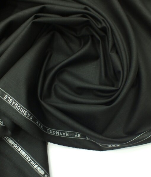 Raymond Black Self Design Poly Viscose Trouser or 3 Piece Suit Fabric (Unstitched - 1.25 Mtr)