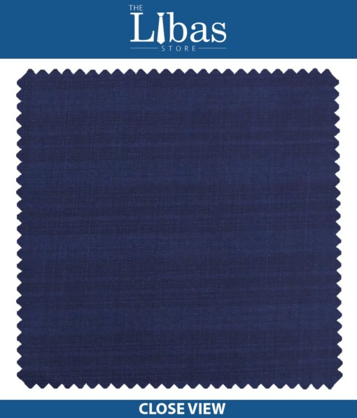 Raymond Dark Royal Blue Self Checks Poly Viscose Trouser or 3 Piece Suit Fabric (Unstitched - 1.25 Mtr)