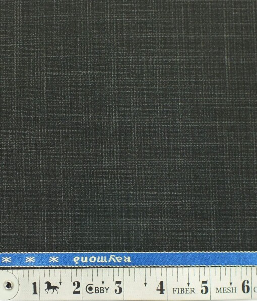 Raymond Blackish Grey Self Design Poly Viscose Trouser or 3 Piece Suit Fabric (Unstitched - 1.25 Mtr)