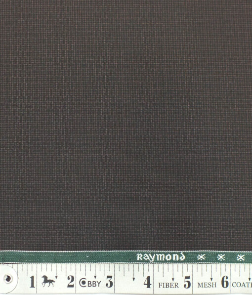 Raymond Hickory Brown Self Design Poly Viscose Trouser or 3 Piece Suit Fabric (Unstitched - 1.25 Mtr)