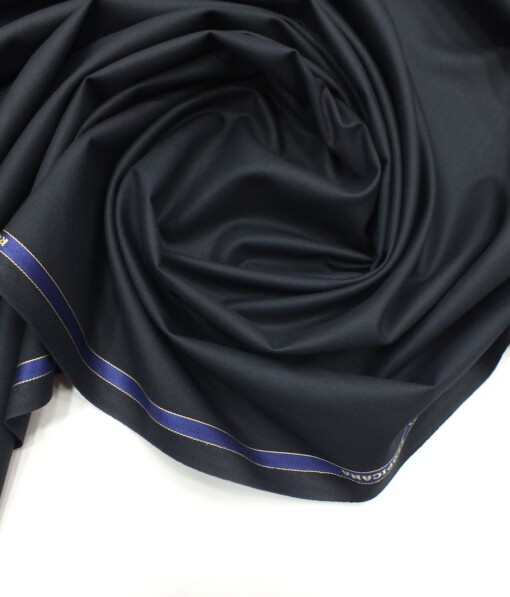 Raymond Dark Navy Blue Solid Poly Viscose Trouser or 3 Piece Suit Fabric (Unstitched - 1.25 Mtr)