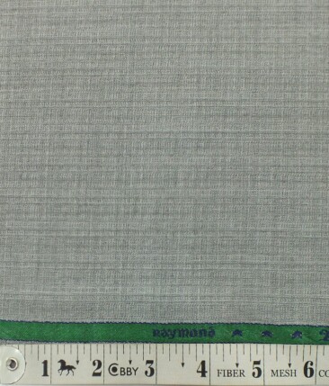 Raymond Light Silver Grey Self Striped Structured Poly Viscose Trouser or 3 Piece Suit Fabric (Unstitched - 1.25 Mtr)