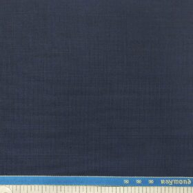 Raymond Dark Aegean Blue Self Checks Poly Viscose Trouser or 3 Piece Suit Fabric (Unstitched - 1.25 Mtr)