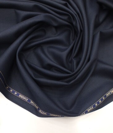 Raymond Dark Aegean Blue Structured Poly Viscose Trouser or 3 Piece Suit Fabric (Unstitched - 1.25 Mtr)