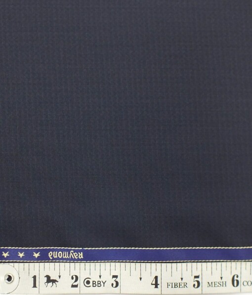 Raymond Dark Navy Blue Self Structured Poly Viscose Trouser or 3 Piece Suit Fabric (Unstitched - 1.25 Mtr)