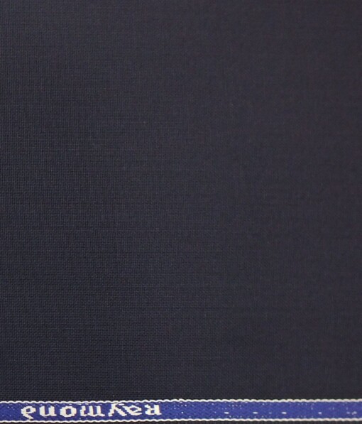 Raymond Dark Navy Blue Matty Solid Poly Viscose Trouser or 3 Piece Suit Fabric (Unstitched - 1.25 Mtr)