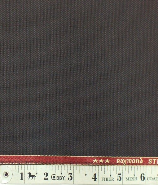 Raymond Dark Wine Structured Poly Viscose Trouser or 3 Piece Suit Fabric (Unstitched - 1.25 Mtr)