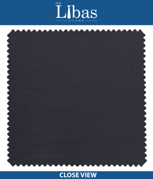 Raymond Dark Navy Blue Self Structured Checks Poly Viscose Trouser or 3 Piece Suit Fabric (Unstitched - 1.25 Mtr)
