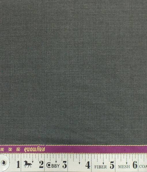 Raymond  Worsted Grey Self Structured Checks Poly Viscose Trouser or 3 Piece Suit Fabric (Unstitched - 1.25 Mtr)