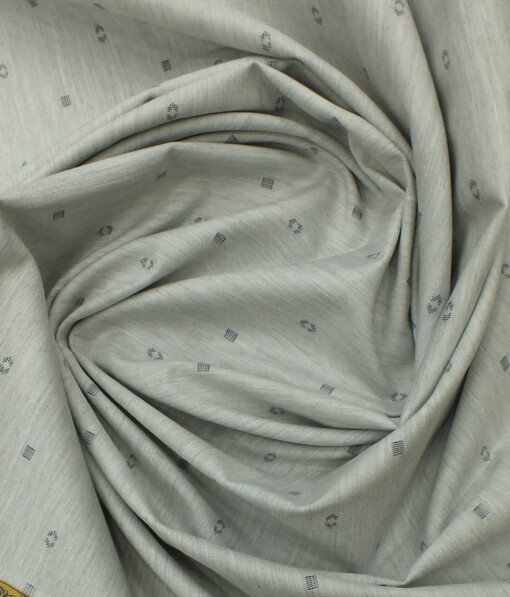 Giza House by Soktas Light Grey 100% Giza Cotton Blue Dobby Shirt Fabric (1.60 M)