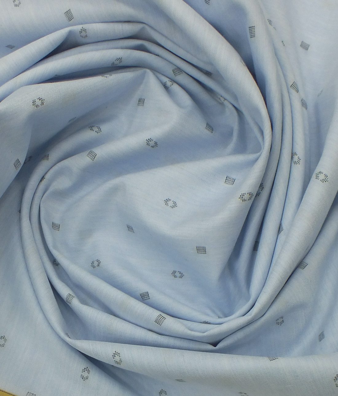 Giza House by Soktas Sky Blue 100% Giza Cotton Blue Dobby Shirt Fabric (1.60 M)