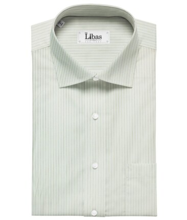 Giza House by Soktas Off White 100% Premium Cotton Brown Striped Shirt Fabric (1.60 M)