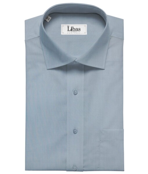 Solino Sky Blue 100% Premium Cotton Fil-a-Fil Shirt Fabric (1.60 M)