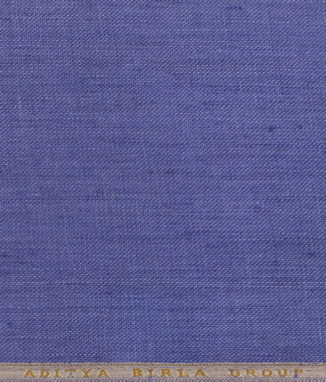 Linen Club Indigo Blue 100% European Linen Structured Unstitched 2 Piece Suit or Safari Suit Fabric (3 M)