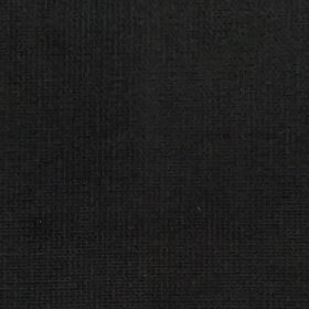 Arvind Black Self Design 98% Cotton Stretchable Corduroy Trouser Fabric (Unstitched - 1.30 Mtr)