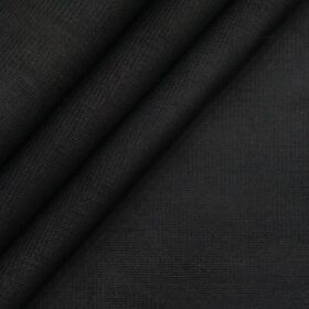 Arvind Black Self Design 98% Cotton Stretchable Corduroy Trouser Fabric (Unstitched - 1.30 Mtr)