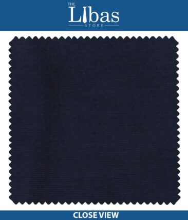 Arvind Navy Blue Classic Pin Striped Stretchable Unstitched Corduroy Trouser Fabric - Image 3