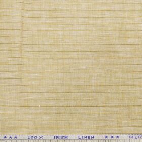 Arvind Oat Beige 100% Irish Linen 60 LEA Brown Striped Shirt Fabric (1.60 M)