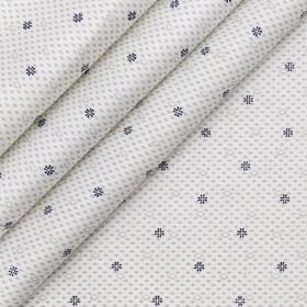 Arvind White 100% Premium Cotton Grey Print Shirt Fabric (1.60 M)