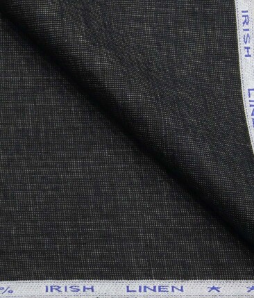 Arvind Dark Grey 100% Pure Irish Linen 25 LEA Structured Unstitched Trouser Fabric