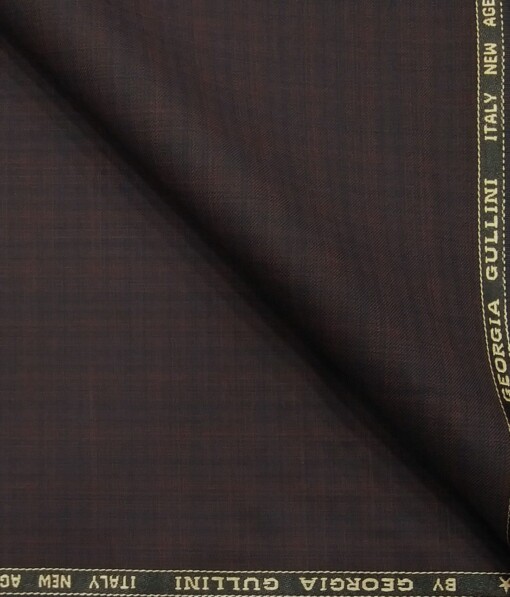 Georgia Gulini Dark Wine Red Self Design Poly Viscose Unstitched Fabric (1.25 Mtr) For Trouser