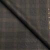 Georgia Gulini Dark Brown Broad Checks Poly Viscose Unstitched Fabric (1.25 Mtr) For Trouser