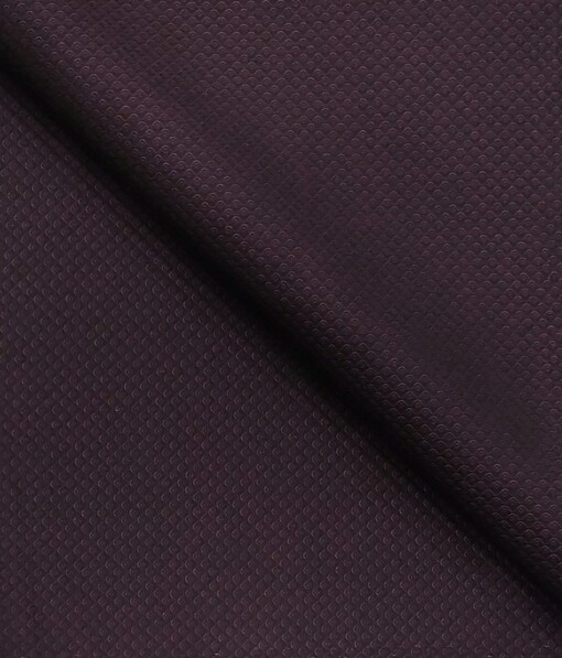 Italian Channel Dark Wine Structured Terry Rayon Unstitched Fabric (1.25 Mtr) For Trouser