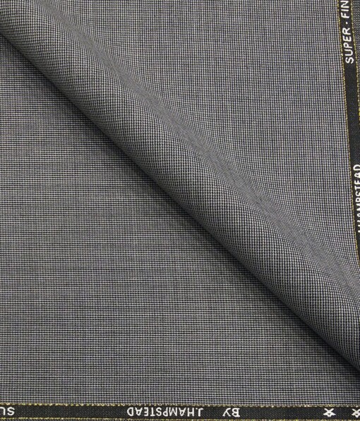 J.Hampstead by Siyaram's Light Grey Structured Super 90's 35% Merino Wool  Unstitched Fabric (1.25 Mtr) For Trouser