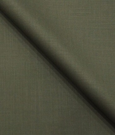 Mark & Peanni Moss Green Solid Terry Rayon Unstitched Fabric (1.25 Mtr) For Trouser