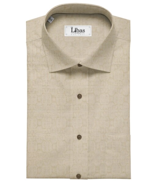 Nemesis Beige 50% Cotton + 50% Linen Jacquard Weave Shirt Fabric (1.60 M)