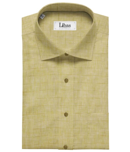 Nemesis Beige 100% Irish Linen Self Design Shirt Fabric (1.60 M)