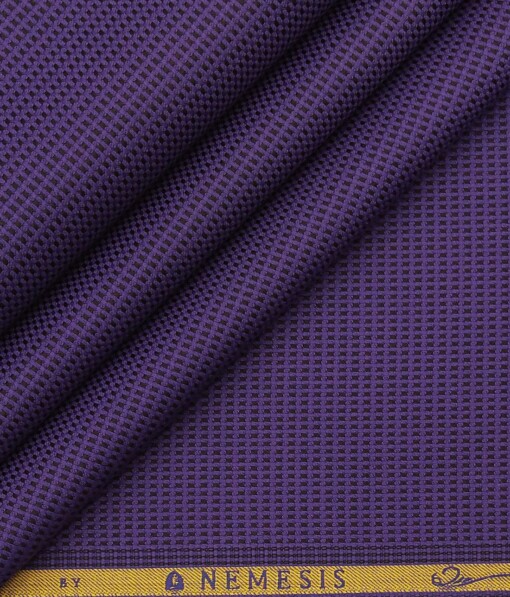 Nemesis Dark Purple 100% Giza Cotton Structured Shirt Fabric (1.60 M)
