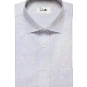 Nemesis Light Baby Blue 100% Egyptian Cotton White Floral Print Shirt Fabric (1.60 M)