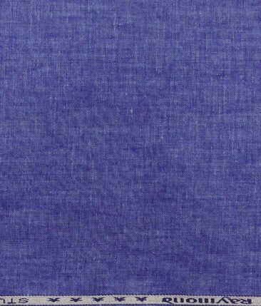 Raymond Blue 100% Pure Linen Self Design Premium Unstitched Blazer Fabric (2 M)