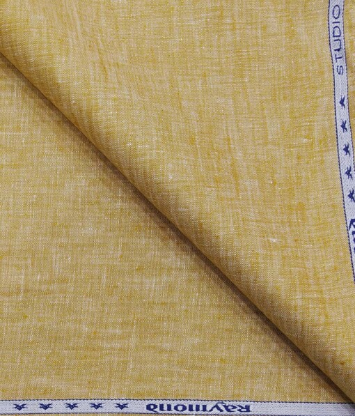 Raymond Biscotti Beige 100% Pure Linen Self Design Premium Unstitched 2 Piece Suit or Safari Fabric (3 Meter)
