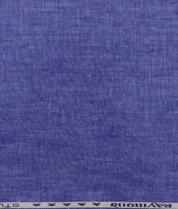 Raymond Blue 100% Pure Linen Self Design Premium Unstitched 2 Piece Suit or Safari Fabric (3 Meter)