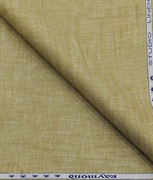 Raymond Sand Castle Beige 100% Pure Linen Self Design Premium Unstitched 2 Piece Suit or Safari Fabric (3 Meter)