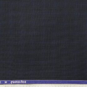 Raymond Dark Blue Self Checks Poly Viscose Unstitched Fabric (1.25 Mtr) For Trouser
