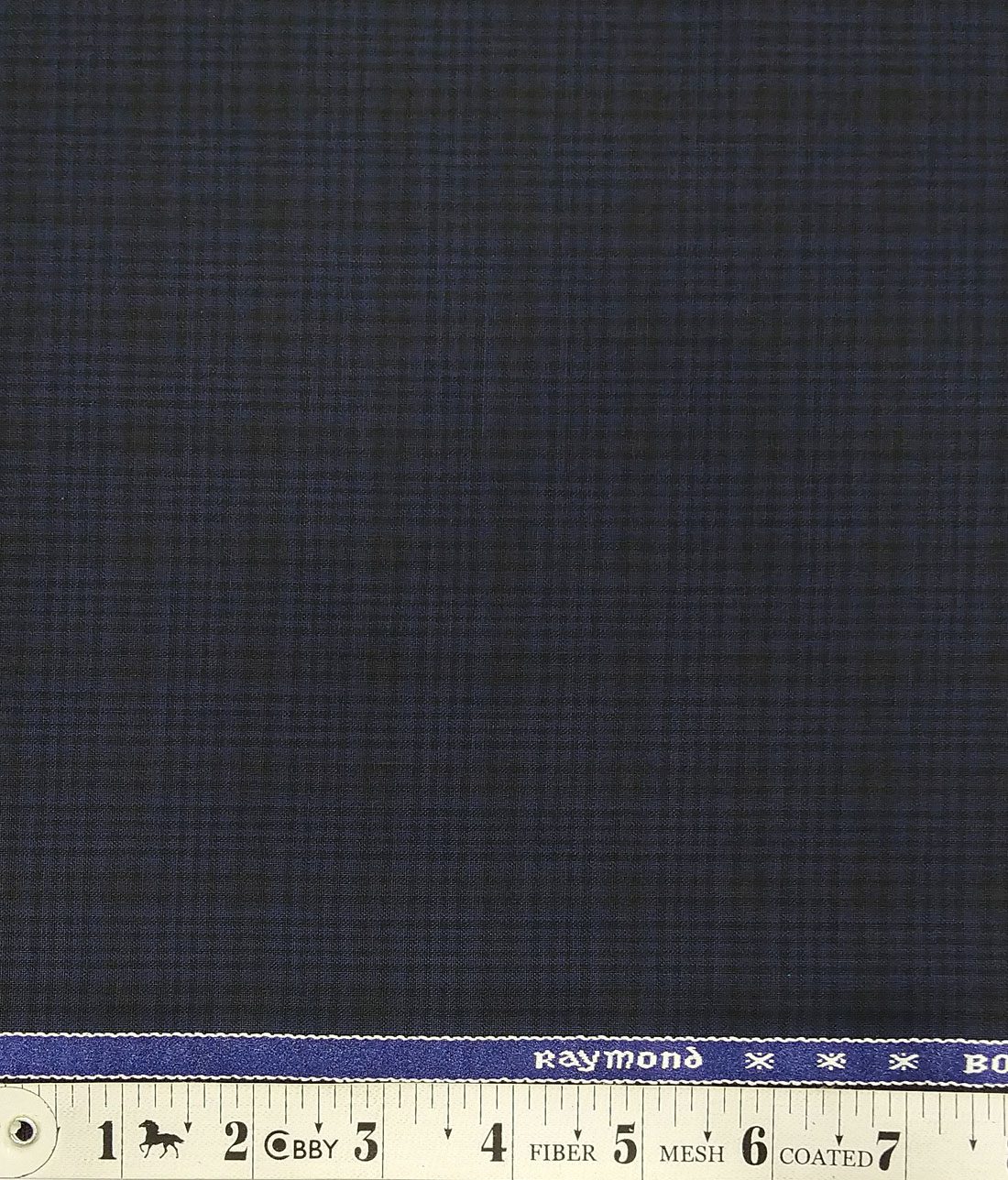 Raymond Dark Navy Blue Self Checks Poly Viscose Unstitched Fabric (1.25 Mtr) For Trouser