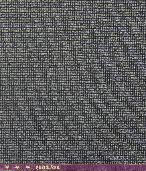 Raymond Black & Silver Grey Structured Poly Viscose Unstitched Fabric (1.25 Mtr) For Trouser