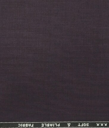 Raymond Dark Purple Self Checks Poly Viscose Unstitched Fabric (1.25 Mtr) For Trouser