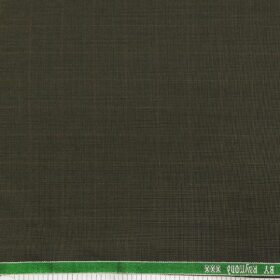 Raymond Brownish Green Self Checks Poly Viscose Unstitched Fabric (1.25 Mtr) For Trouser