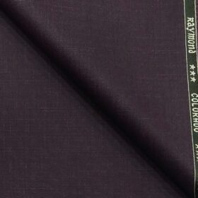 Raymond Dark Wine Purple Self Design Poly Viscose Unstitched Fabric (1.25 Mtr) For Trouser