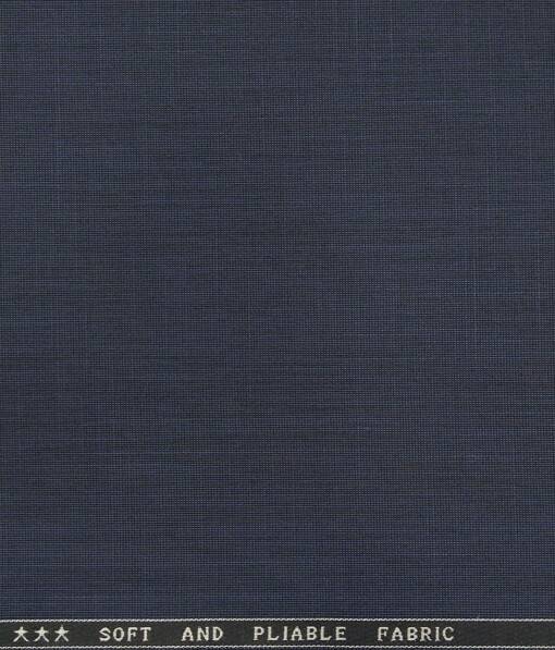 Raymond Dark Blue Self Structured Poly Viscose Unstitched Fabric (1.25 Mtr) For Trouser