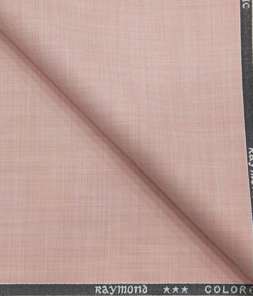 Raymond Light Peach Self Design Poly Viscose Unstitched Fabric (1.25 Mtr) For Trouser