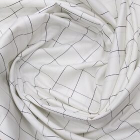 Giza House by Soktas White 100% Finest Egyptian Cotton Black Broad Checks Shirt Fabric (1.60 M)