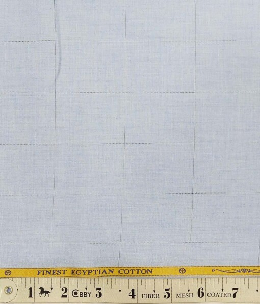 Giza House by Soktas Sky Blue 100% Finest Egyptian Cotton Self Design Shirt Fabric (1.60 M)
