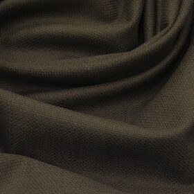 True Value Dark Brown 100% Cotton Jute Weave Trouser Fabric (Unstitched - 1.30 Mtr)