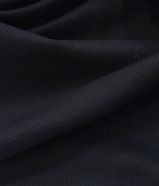 True Value Dark Navy Blue 100% Cotton Jute Weave Trouser Fabric (Unstitched - 1.30 Mtr)